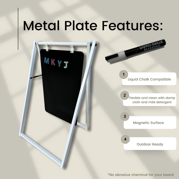 Large Metal A Frame Metal Plate Highlighted Features