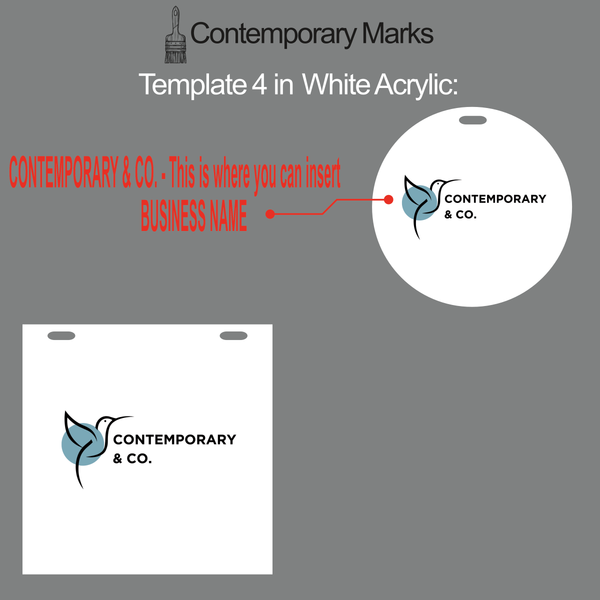 Contemporary Marks pre-set templates for minimalist design in white acrylic