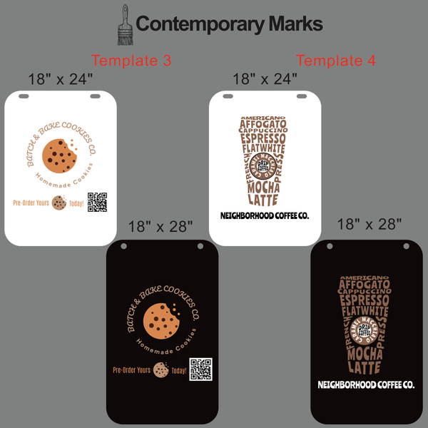 Contemporary Marks pre-set templates for large magnetic sandwich board for cookies and coffee shops