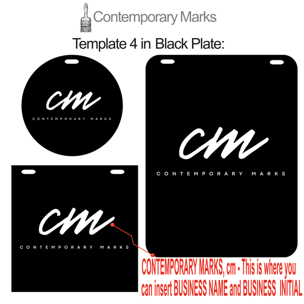 Contemporary Marks pre-set templates for personalized office sign in black metal plate