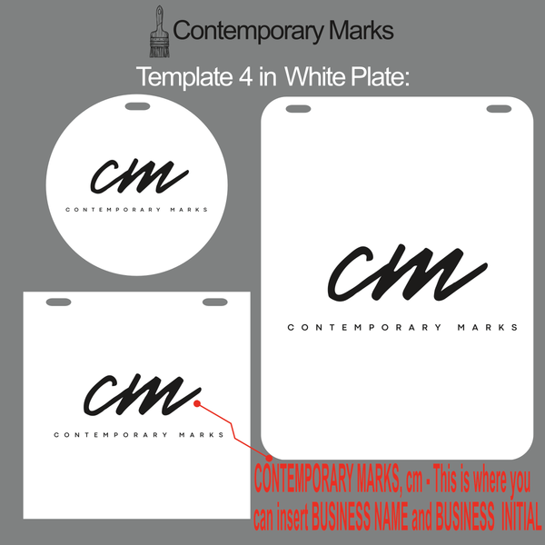 Contemporary Marks pre-set templates for personalized office sign in white metal plate