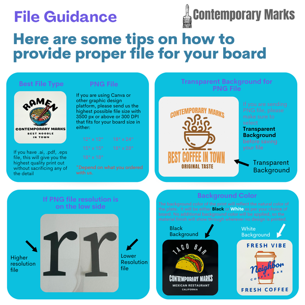 Contemporary Mark proper file guidance for print